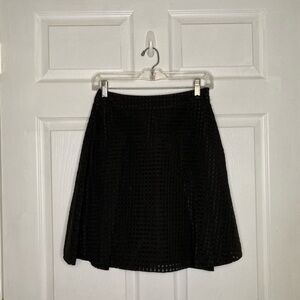 𝅺1.state Black Laser Cut Fit & Flare Skirt XS NWT